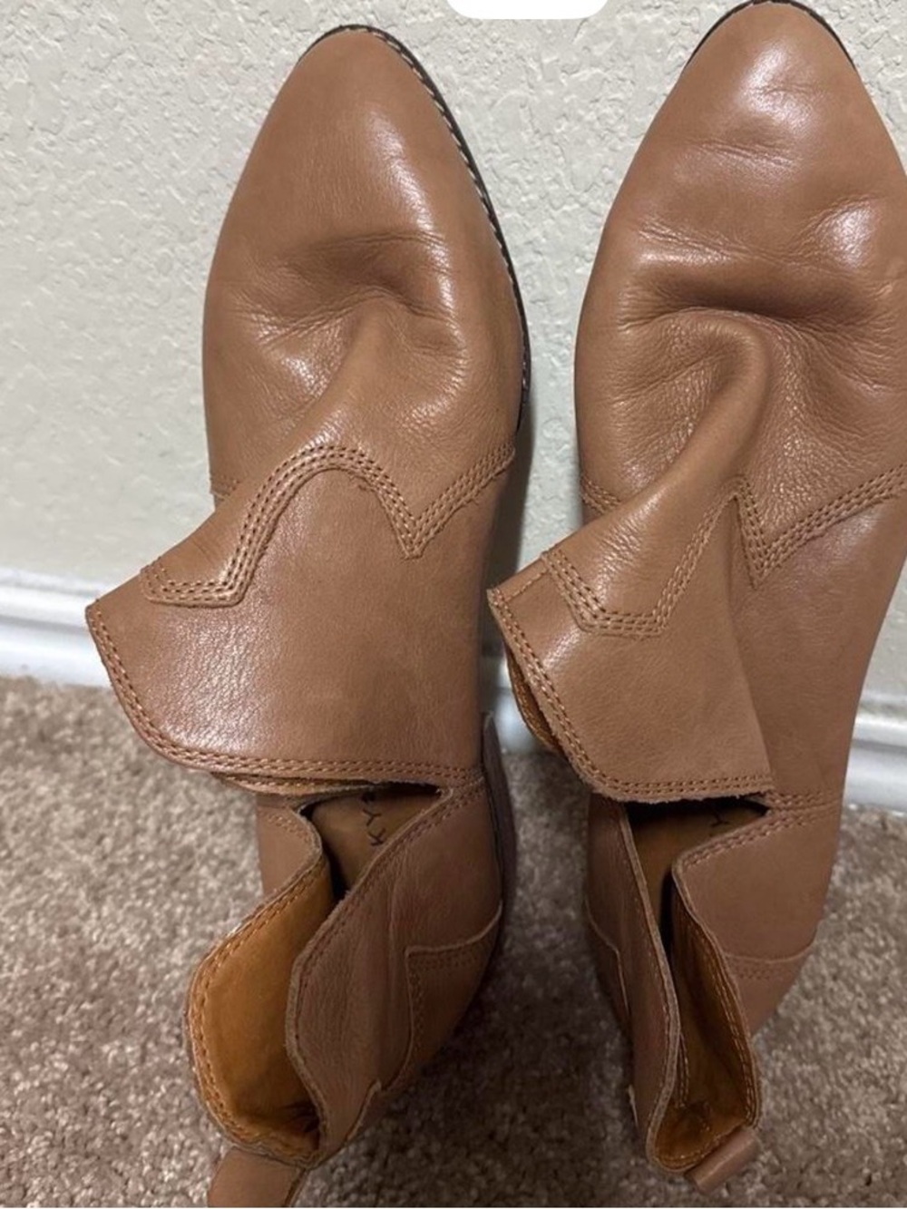 Lucky Brand Tan Leather Ankle Booties